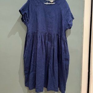 Beaton Linen River Dress Blueberry XL
